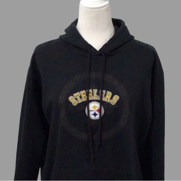 NFL PITTSBURGH STEELERS Black Hoodie, Drawstring, Kangaroo Pouch on Front - Picture 3 of 10